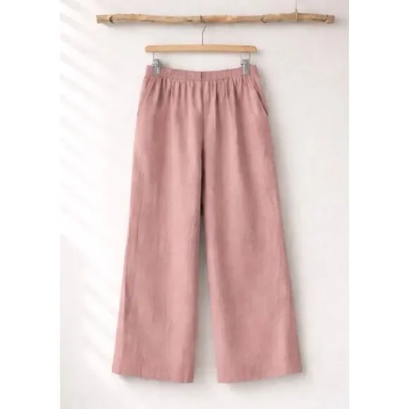 Express NWT pink linen wide leg trouser pant size XL - Picture 1 of 8